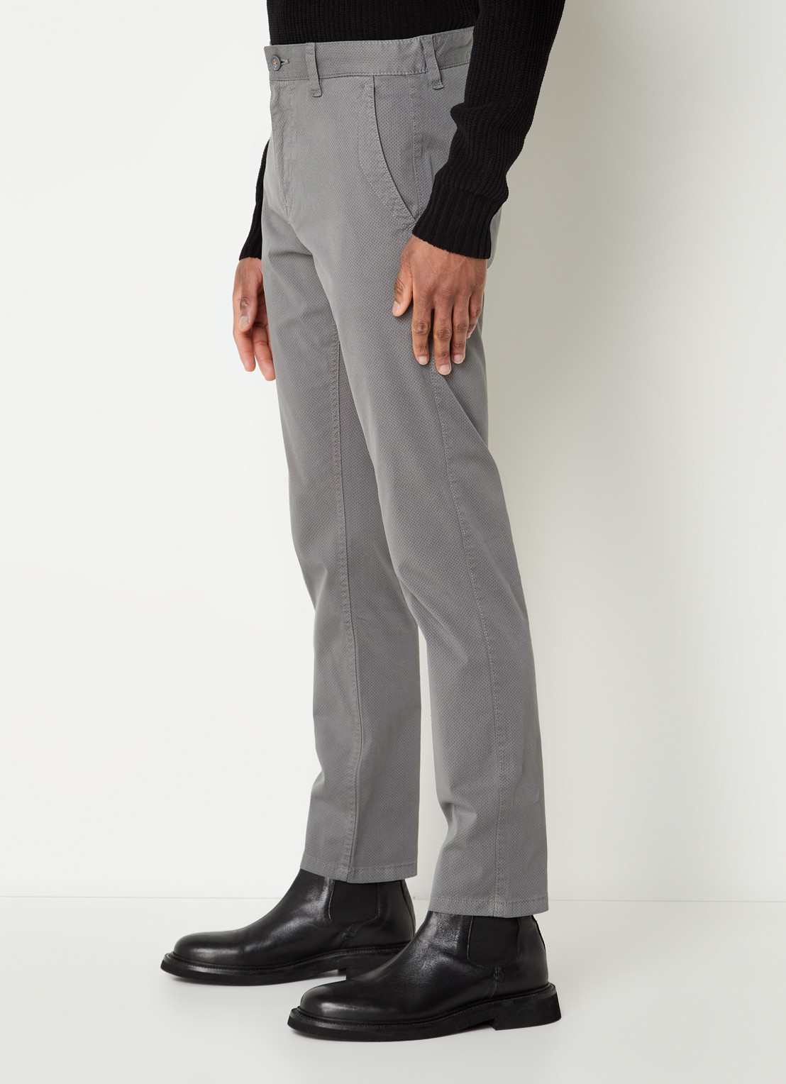 HUGO BOSS Schino slim fit chino met print - detail 2 donkergrijs