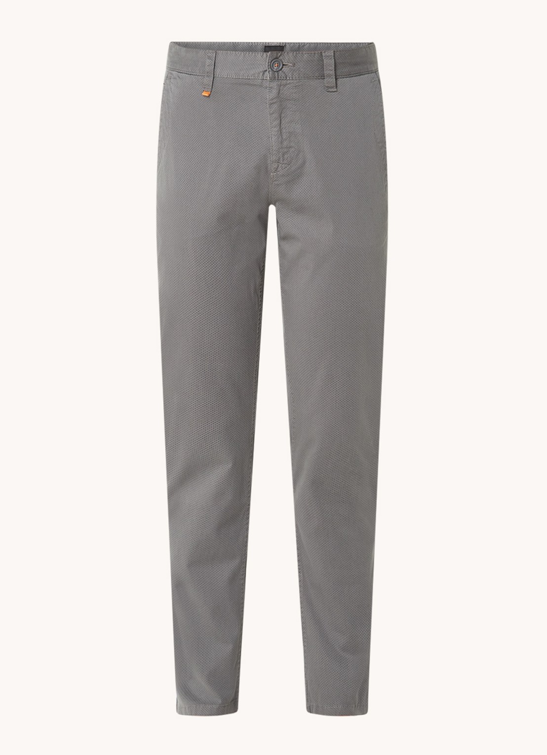 HUGO BOSS Schino slim fit chino met print - voorkant 3 donkergrijs