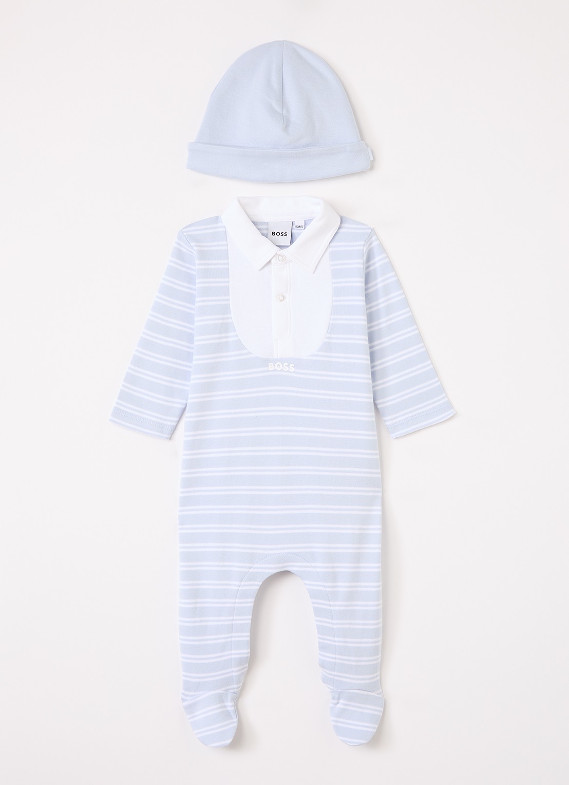HUGO BOSS Set van babypak met muts 2-delig - voorkant blauw
