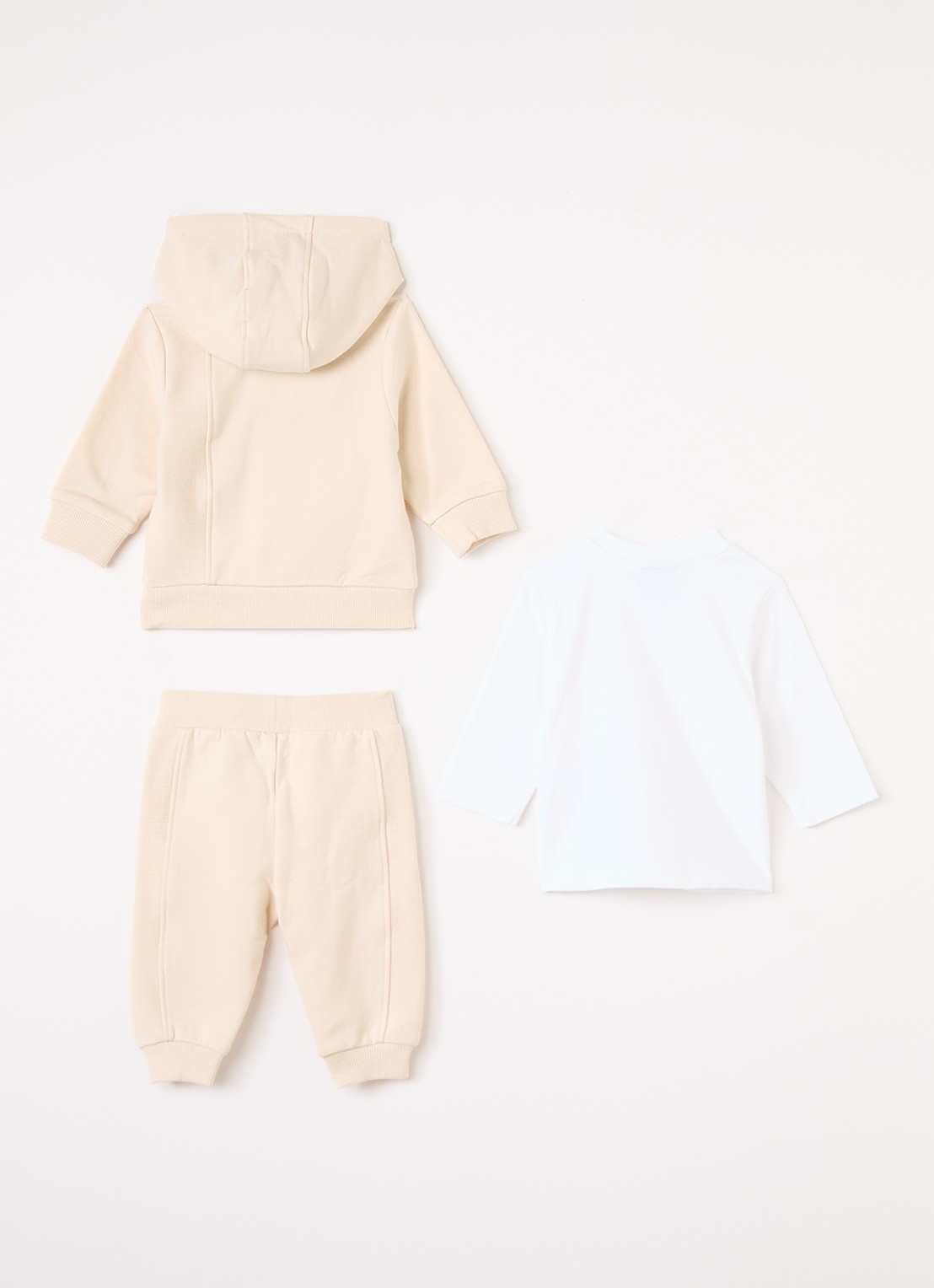 HUGO BOSS Set van joggingpak met longsleeve in giftbox 3-delig - voorkant 2 beige