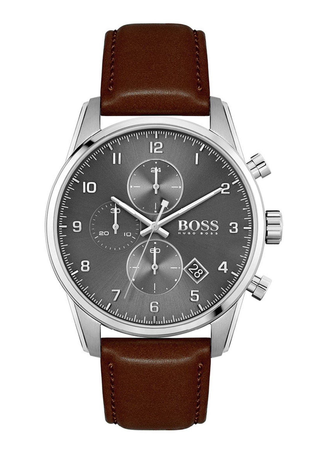 HUGO BOSS Skymaster horloge HB1513787 - voorkant zilver