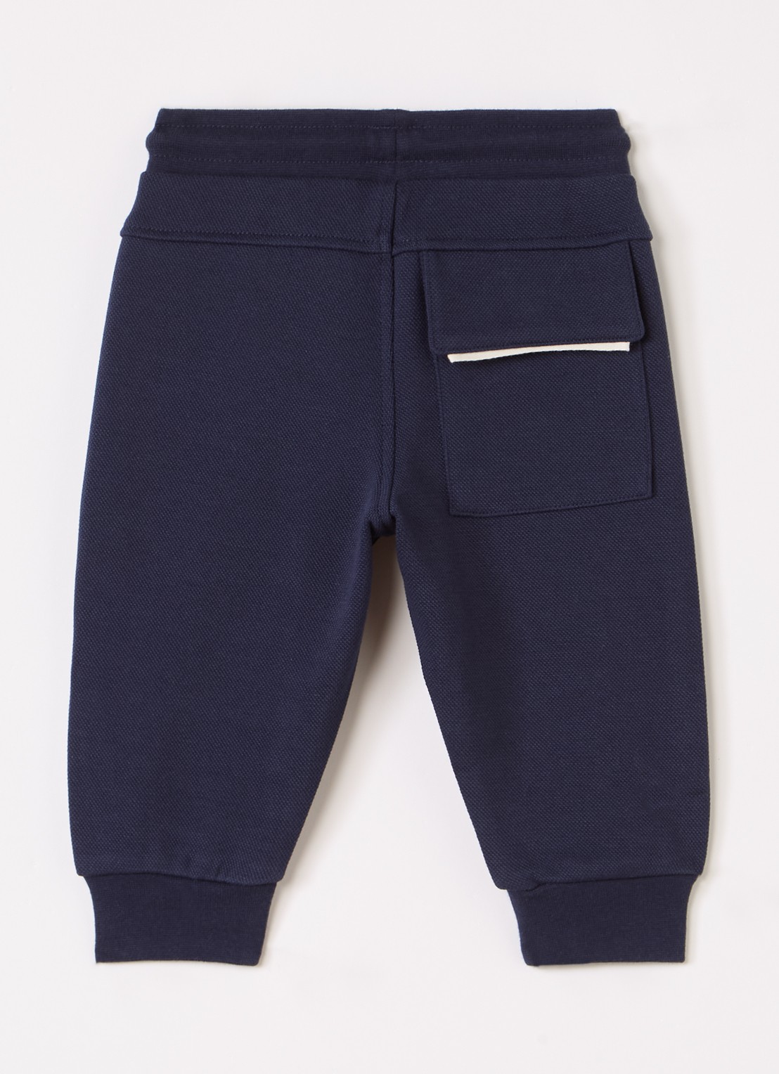 HUGO BOSS Tapered fit cargobroek met logo - voorkant 2 donkerblauw