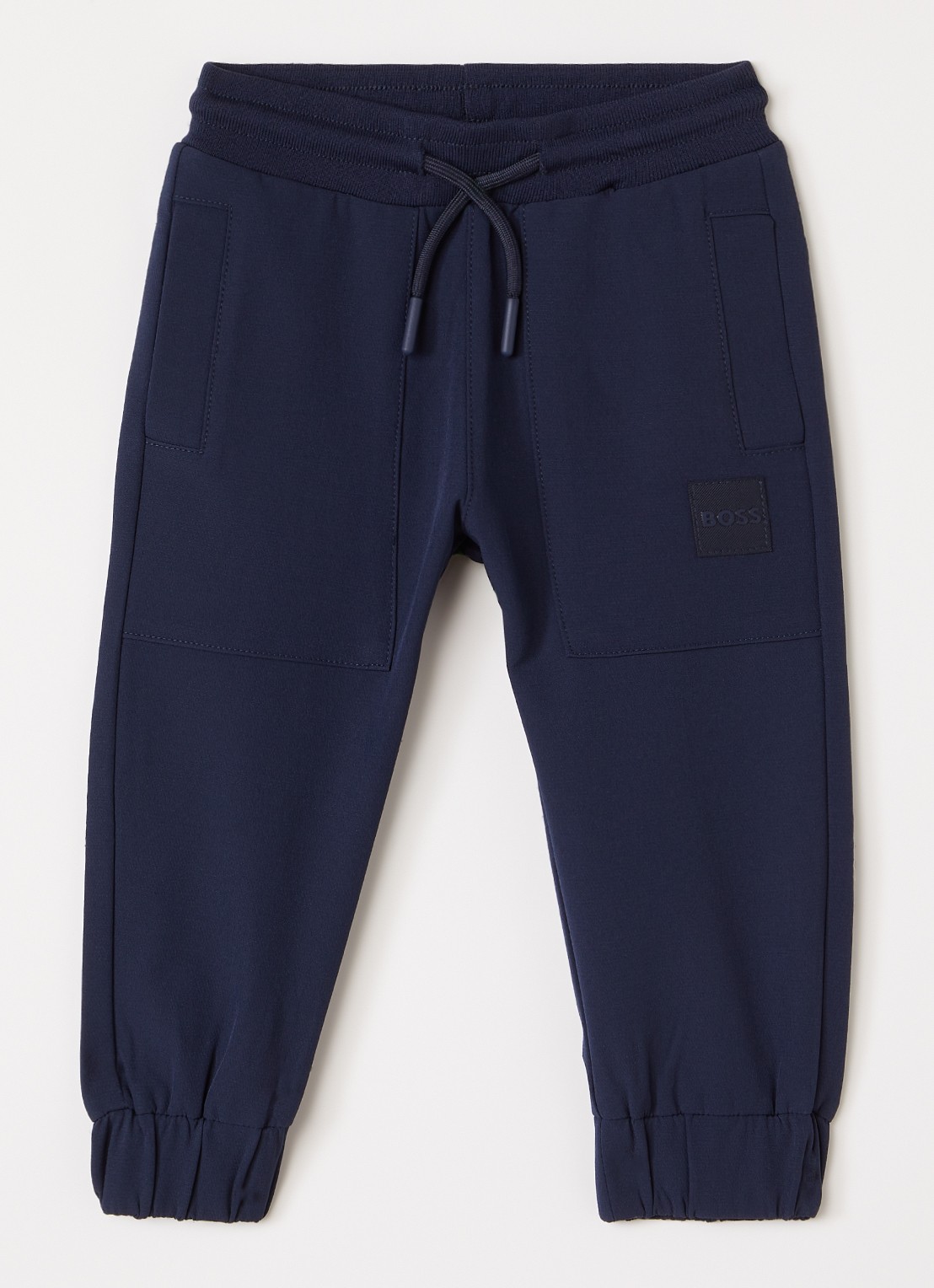 HUGO BOSS Tapered fit joggingbroek met logo - voorkant 2 donkerblauw