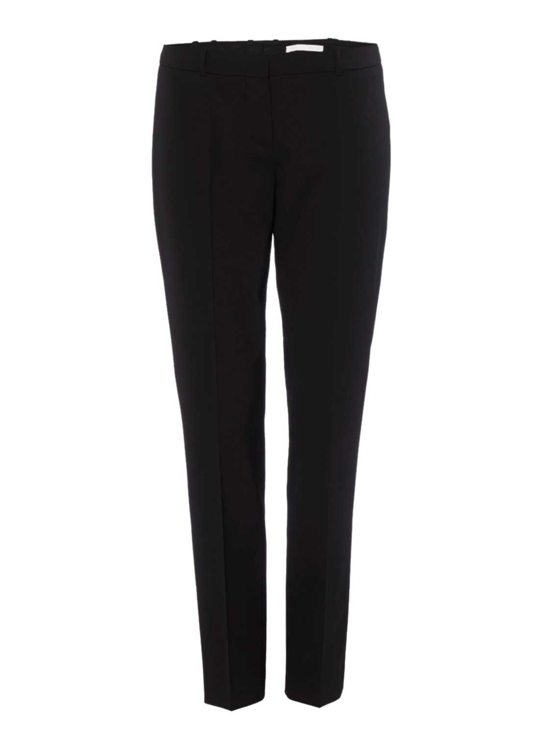 HUGO BOSS Tiluna mid waist slim fit cropped pantalon in wolblend - voorkant 3 zwart