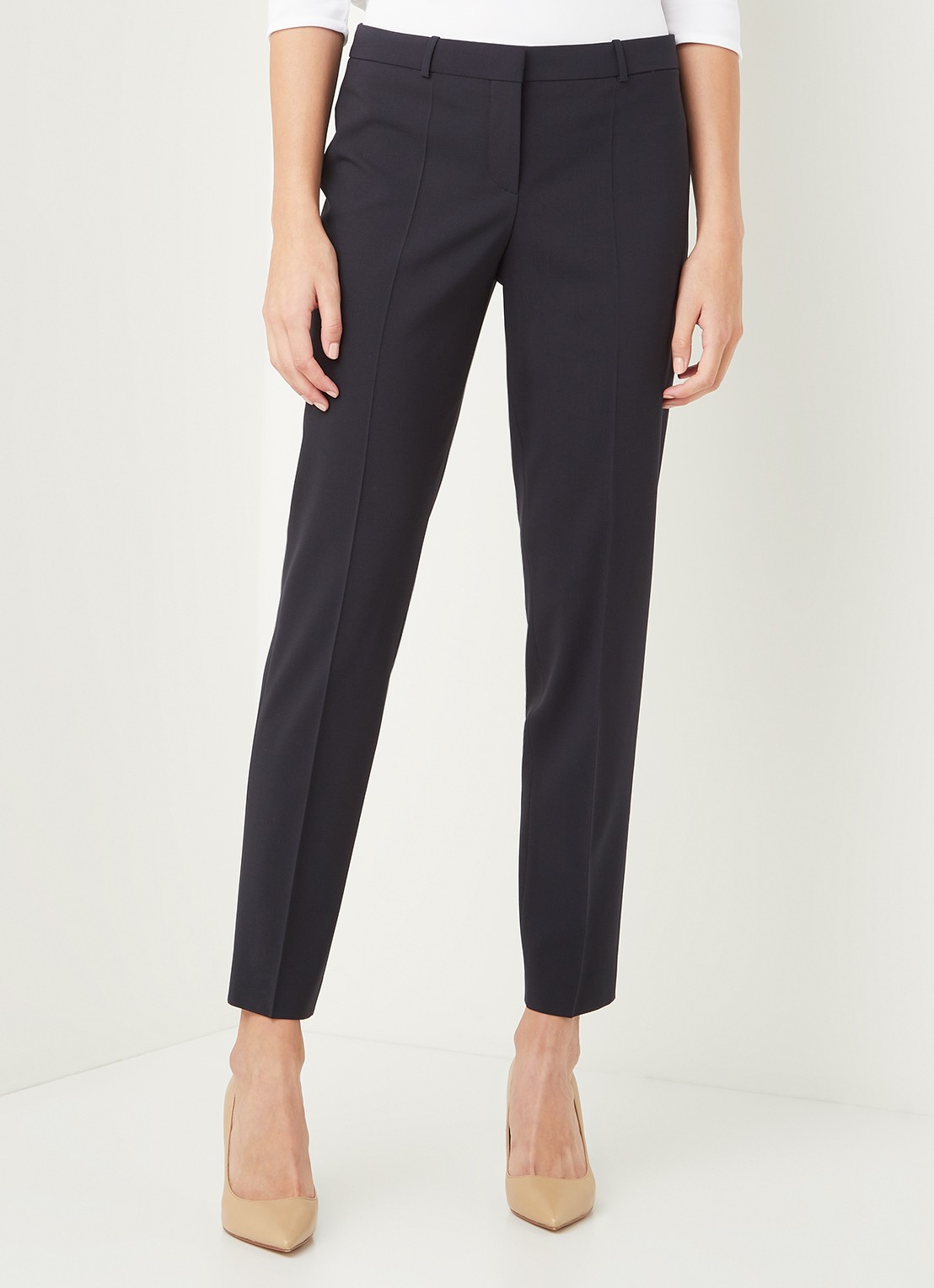HUGO BOSS Tiluna mid waist slim fit cropped pantalon in wolblend - detail 2 undefined