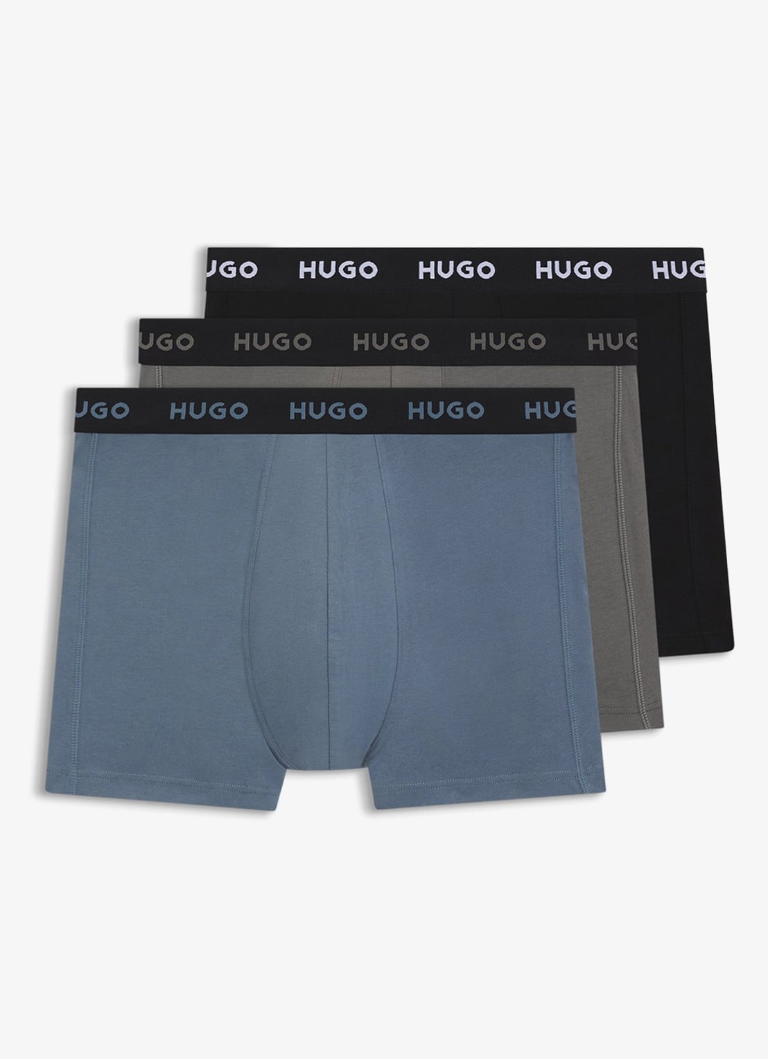HUGO Boxershort met logoband in 3-pack - voorkant donkerblauw