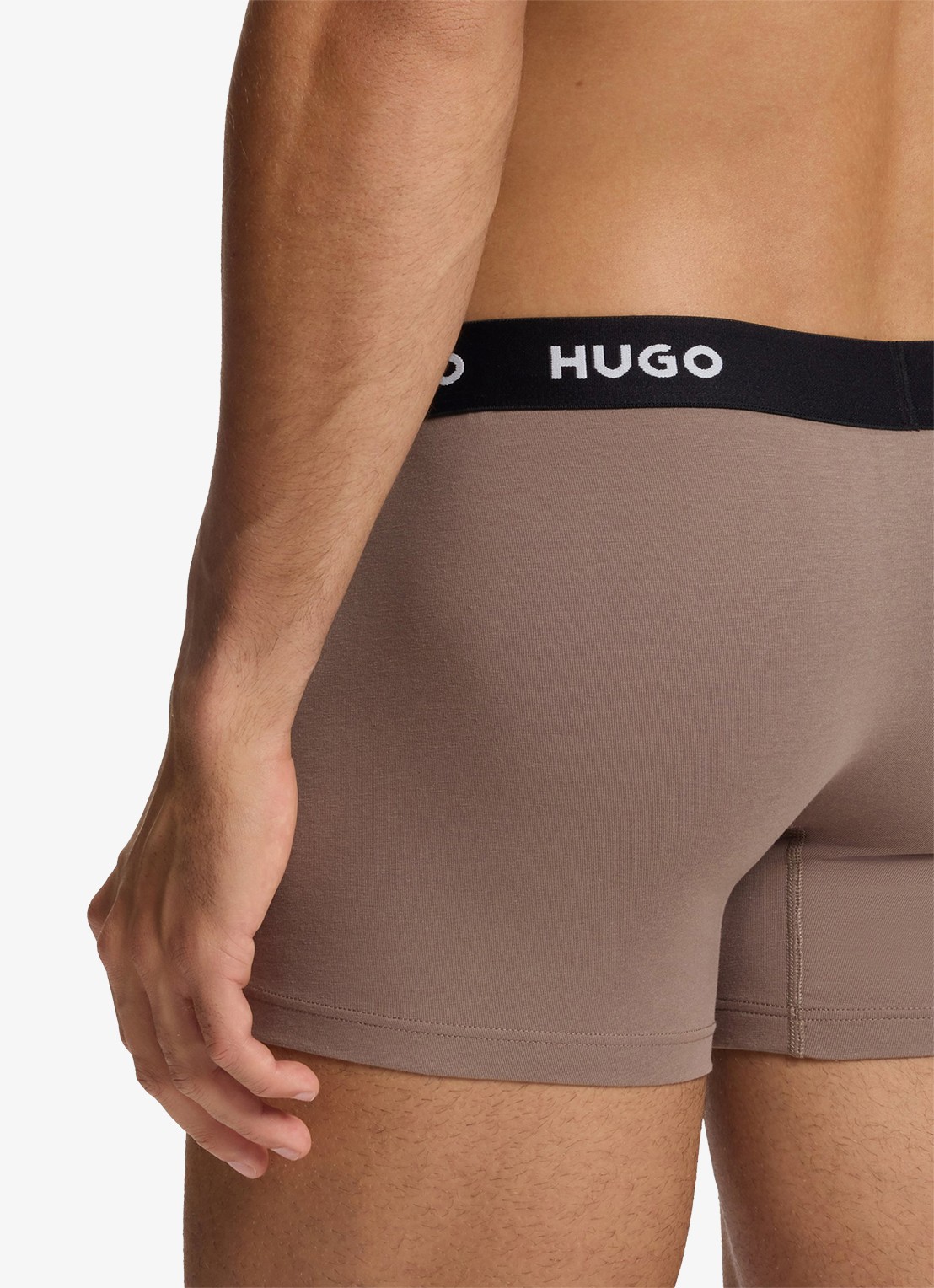 HUGO Boxershort met logoband in 3-pack - detail 3 open brown-247 / bruin