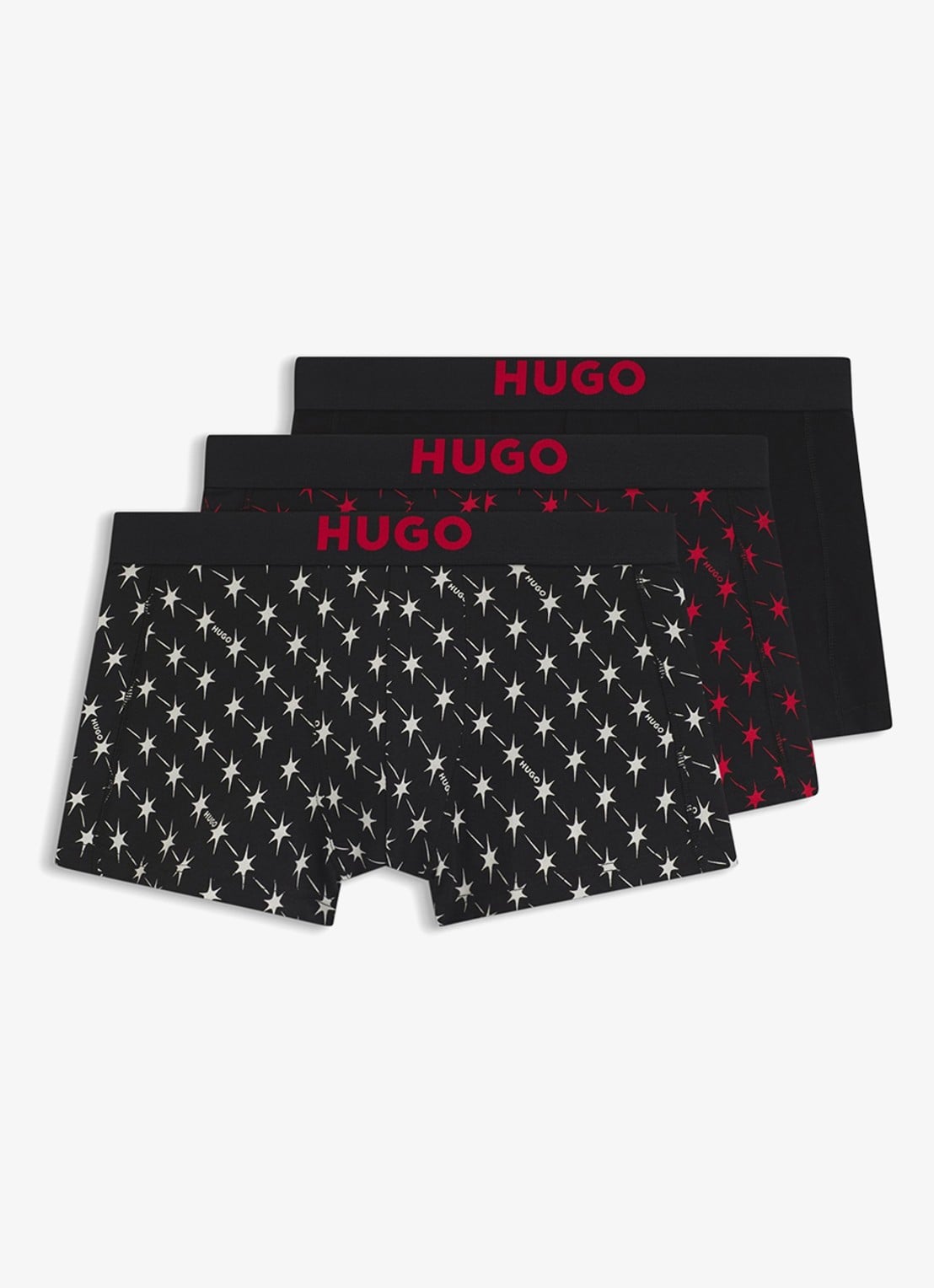 HUGO Boxershort met logoband in 3-pack - voorkant 5 zwart