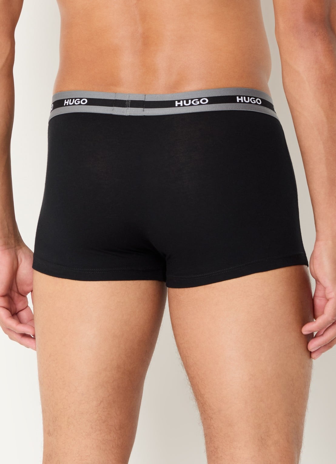 HUGO Boxershorts met logoband in 3-pack - achterkant zwart