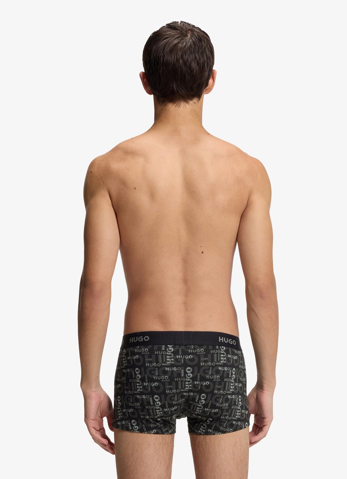 HUGO Boxershorts met logoband in 3-pack - achterkant grijs