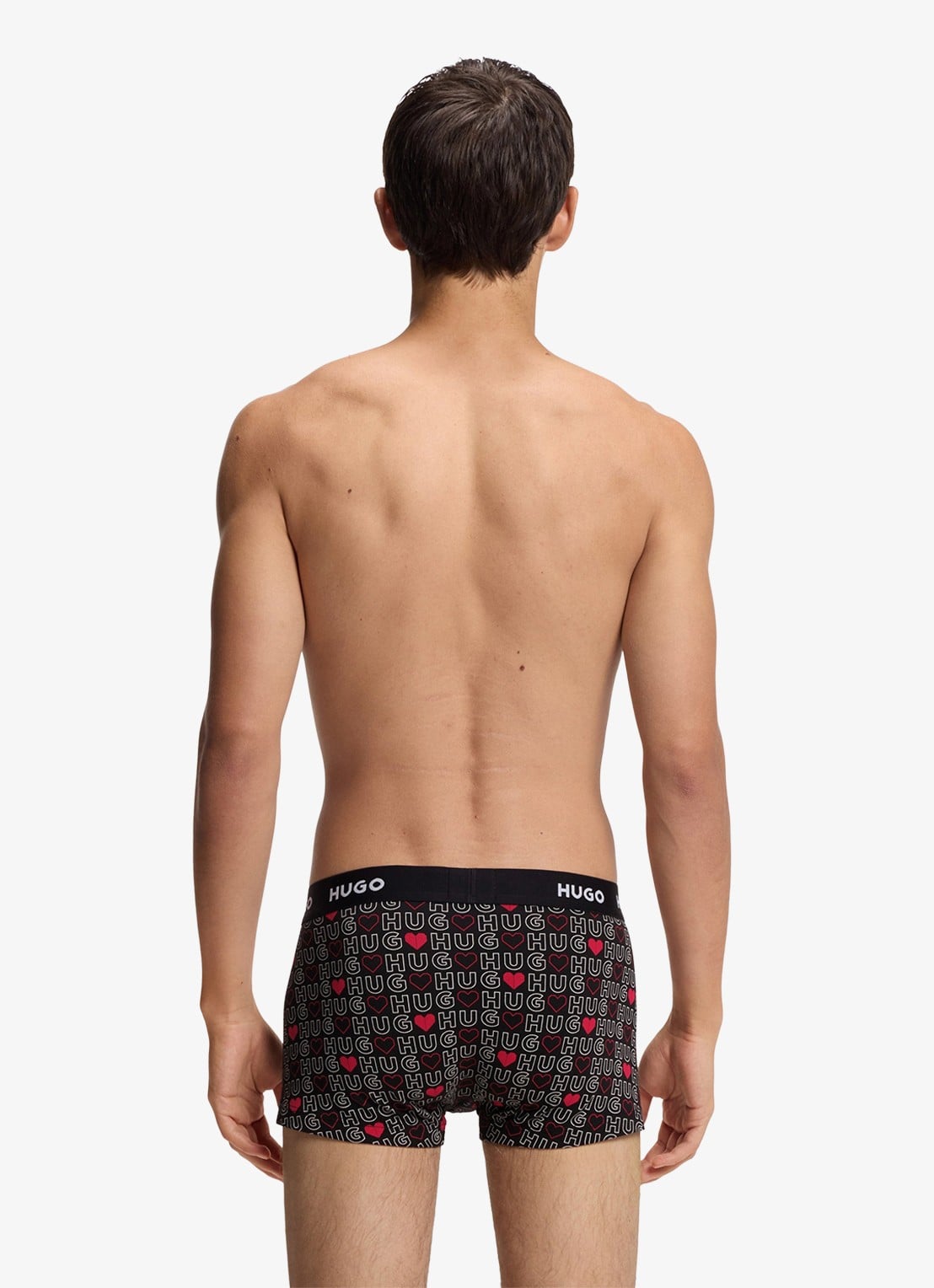 HUGO Boxershorts met logoband in 3-pack - achterkant 3 kersenrood