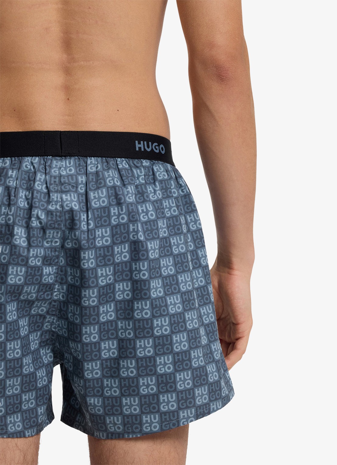 HUGO Boxershorts met logoband in 3-pack - detail 4 blauwgrijs