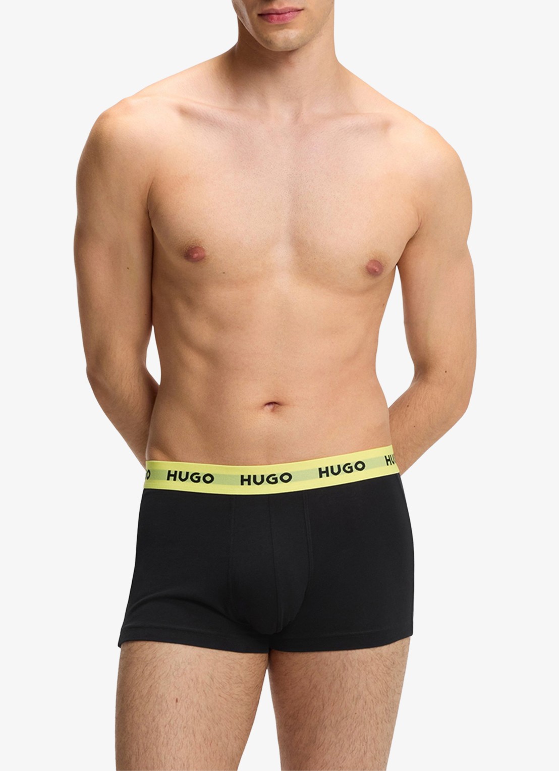 HUGO Boxershorts met logoband in 3-pack - voorkant 2 black-008 / zwart