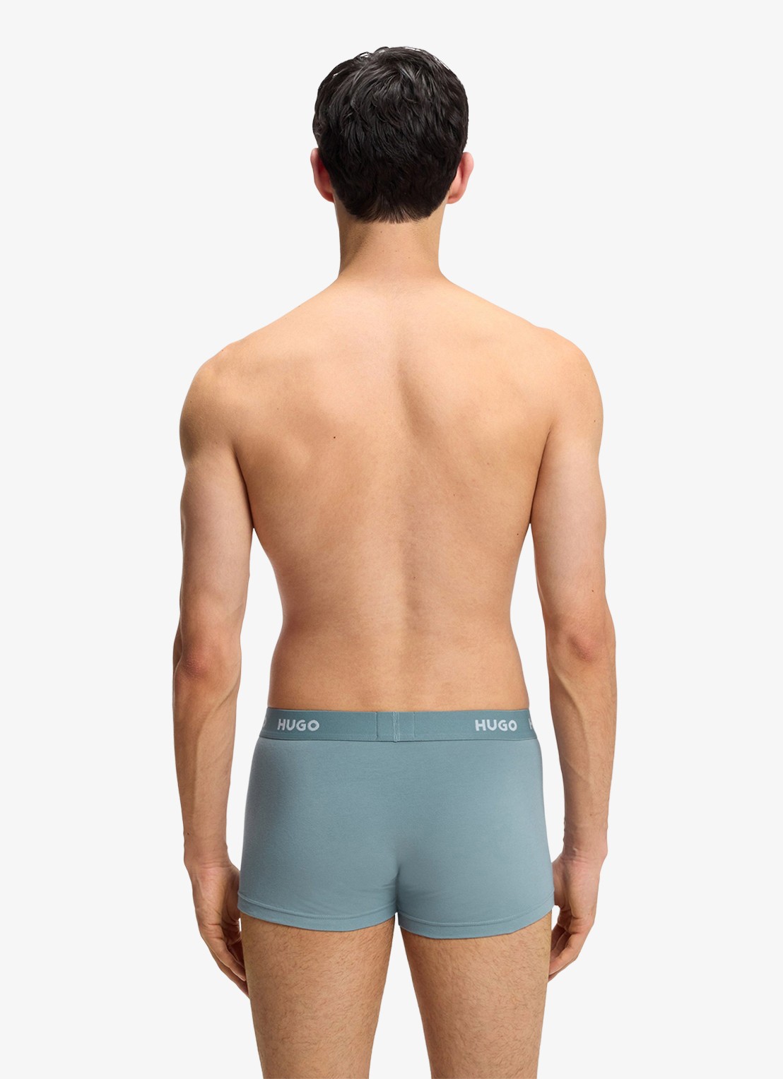 HUGO Boxershorts met logoband in 3-pack - achterkant open blue-490 / blauw