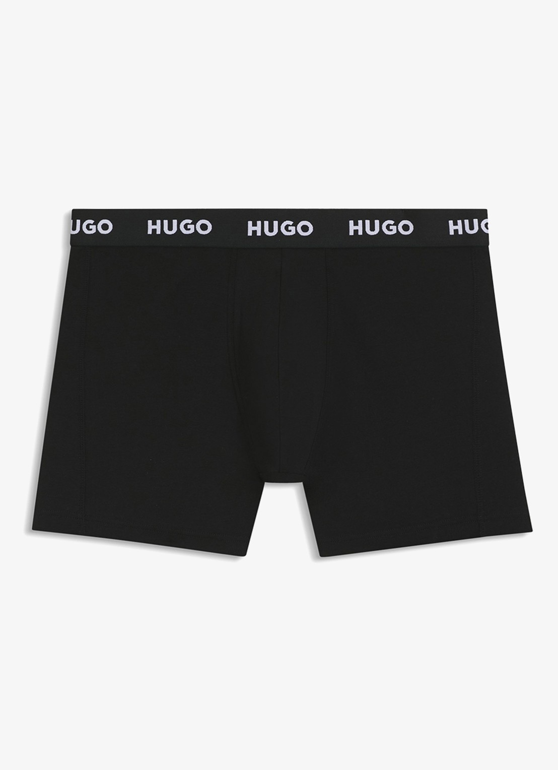 HUGO Boxershorts met logoband in 3-pack - voorkant zwart