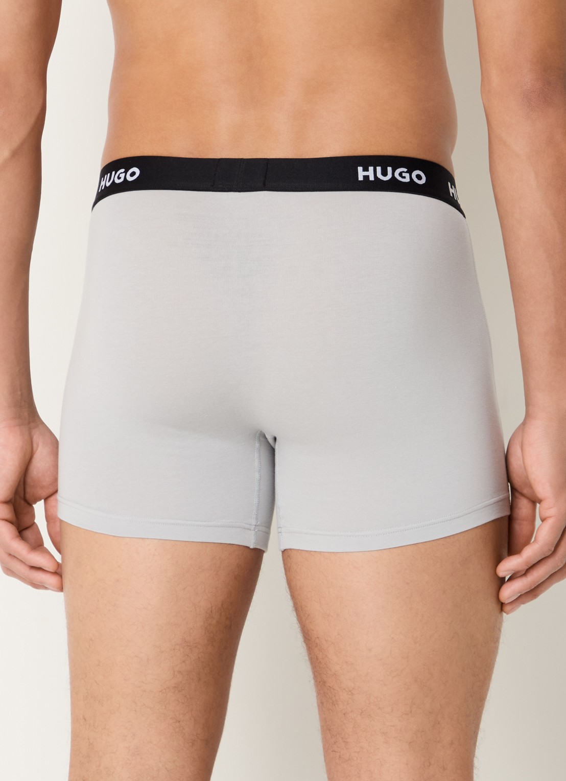 HUGO Boxershorts met logoband in 3-pack - achterkant 2 zwart