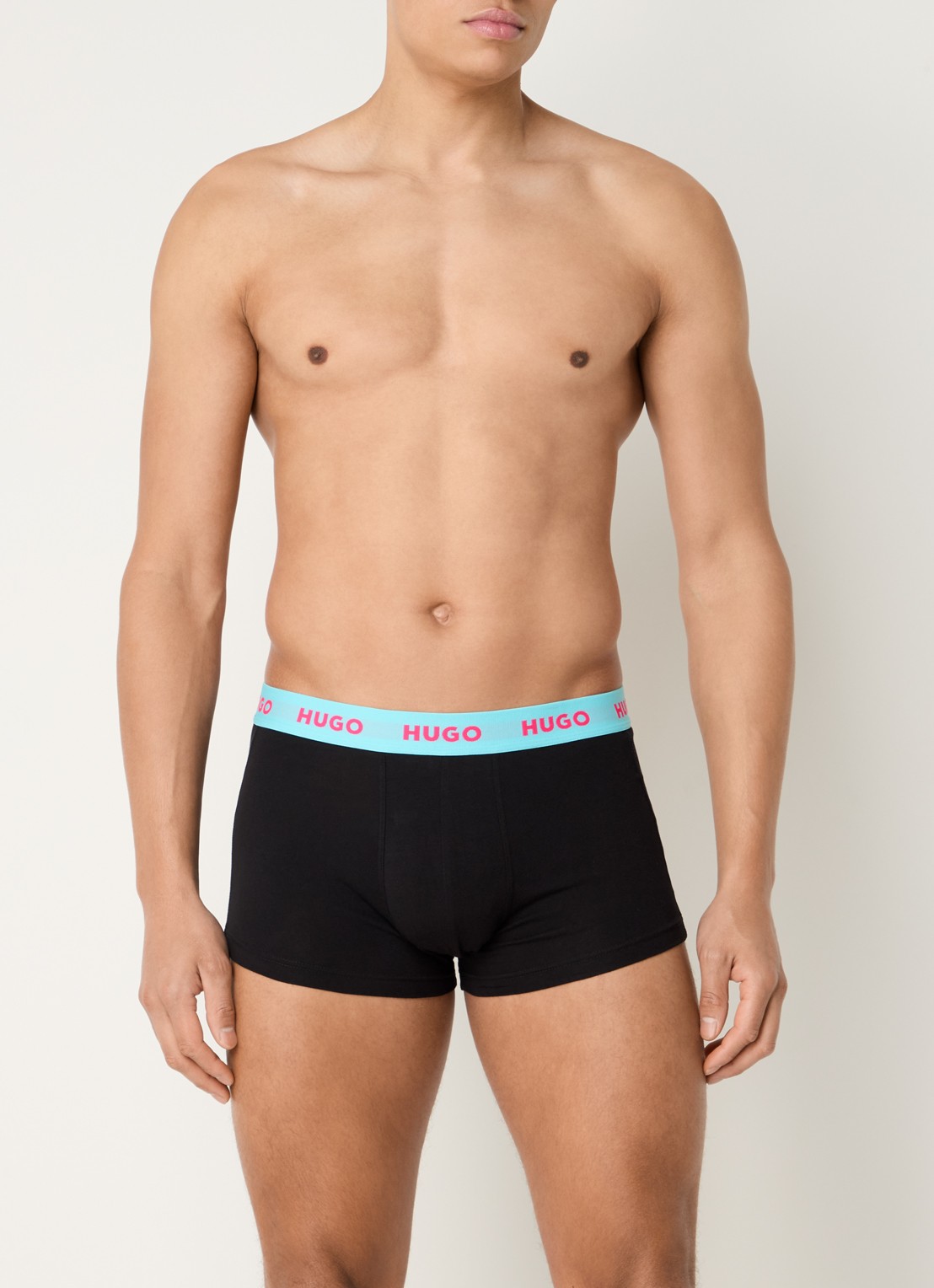 HUGO Boxershorts met logoband in 3-pack - voorkant 3 bright yellow-730 / geel
