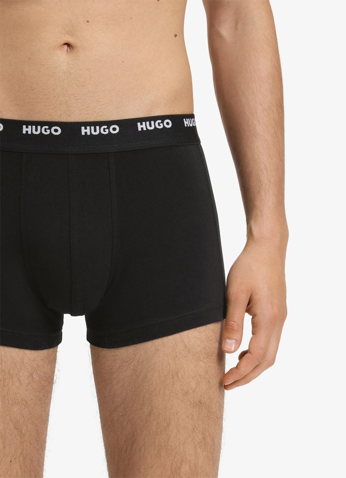 HUGO Boxershorts met logoband in 5-pack - detail zwart