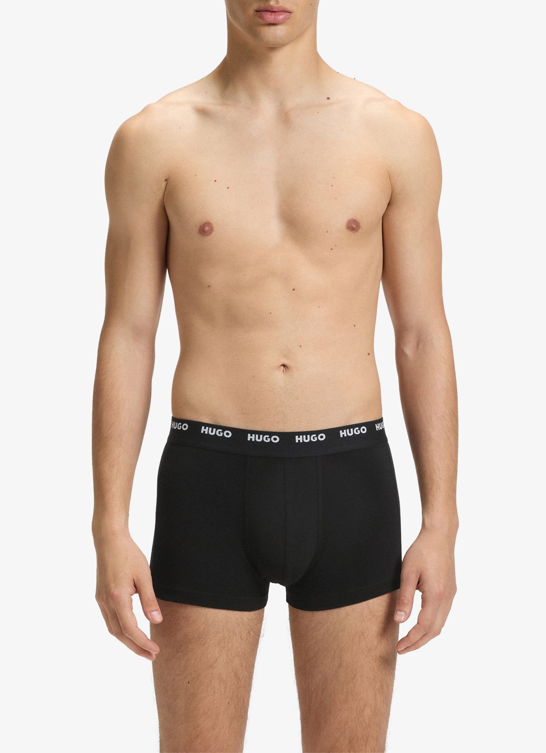 HUGO Boxershorts met logoband in 5-pack - voorkant 5 zwart