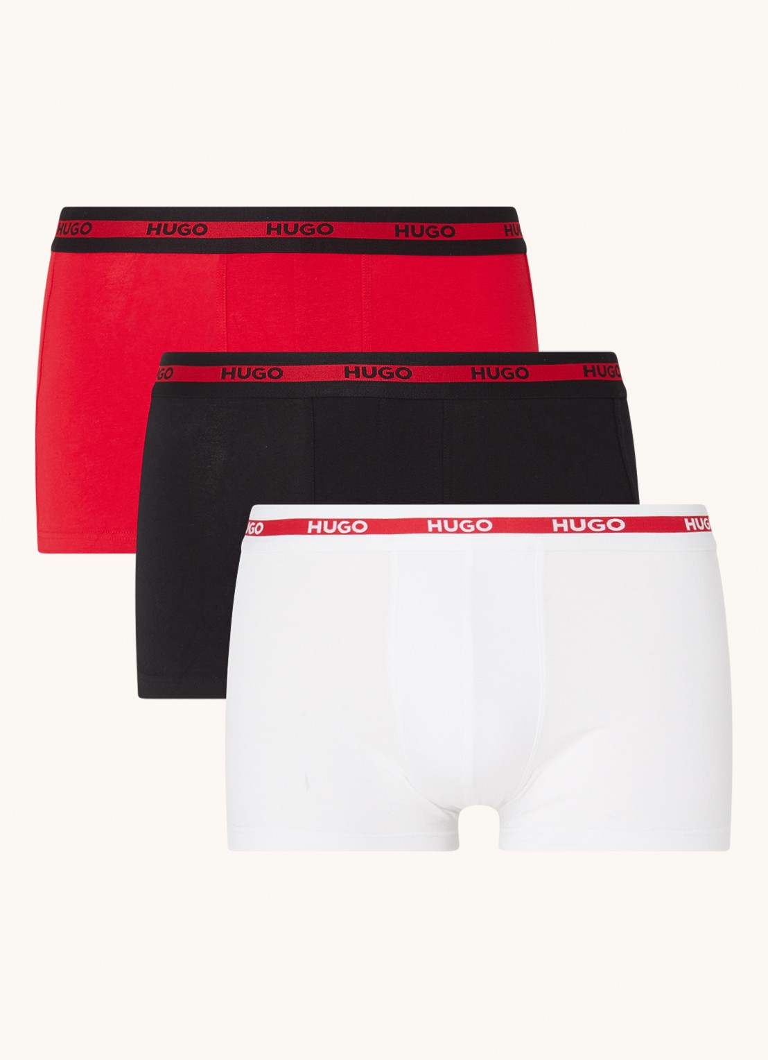 HUGO Boxershorts van  katoen in 3-pack - detail 4 rood