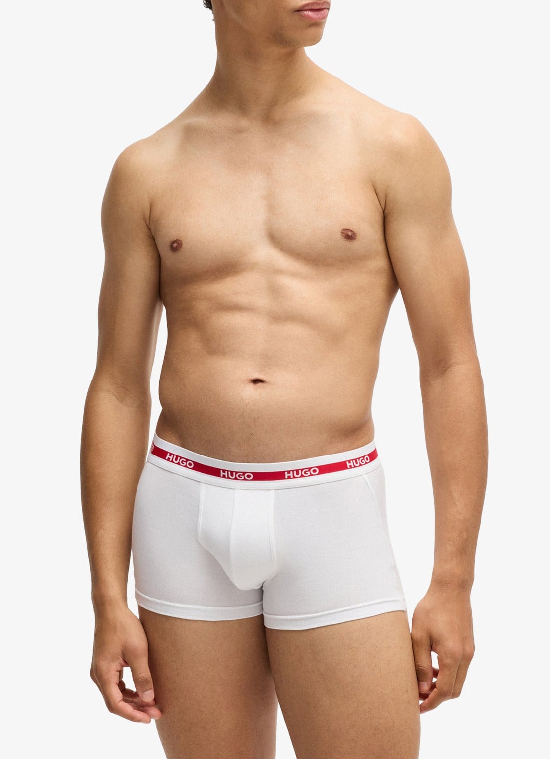 HUGO Boxershorts van  katoen in 3-pack - voorkant 3 wit