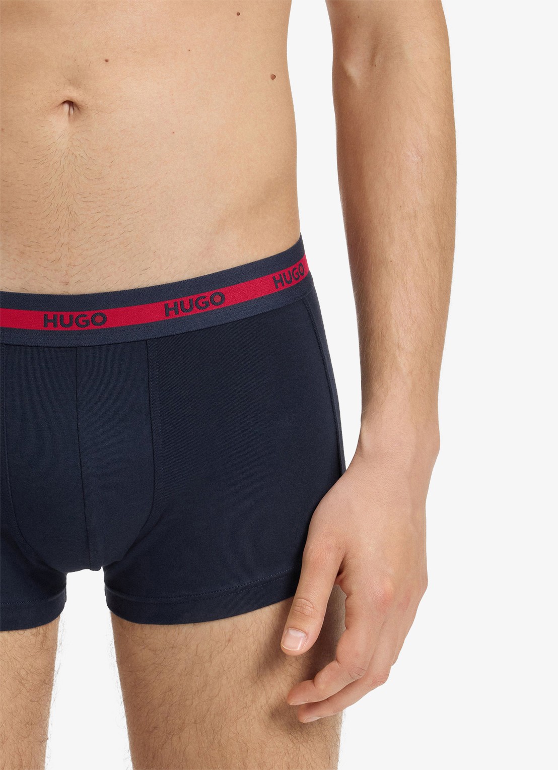 HUGO Boxershorts van  katoen in 3-pack - detail 3 donkerblauw