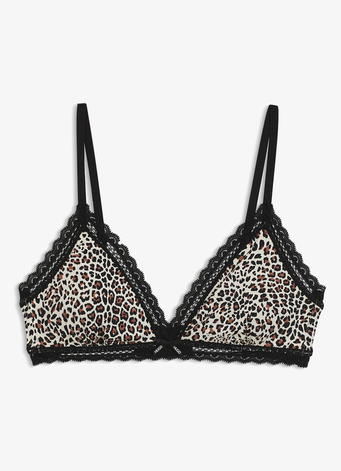 HUGO Bralette met kant - voorkant zwart