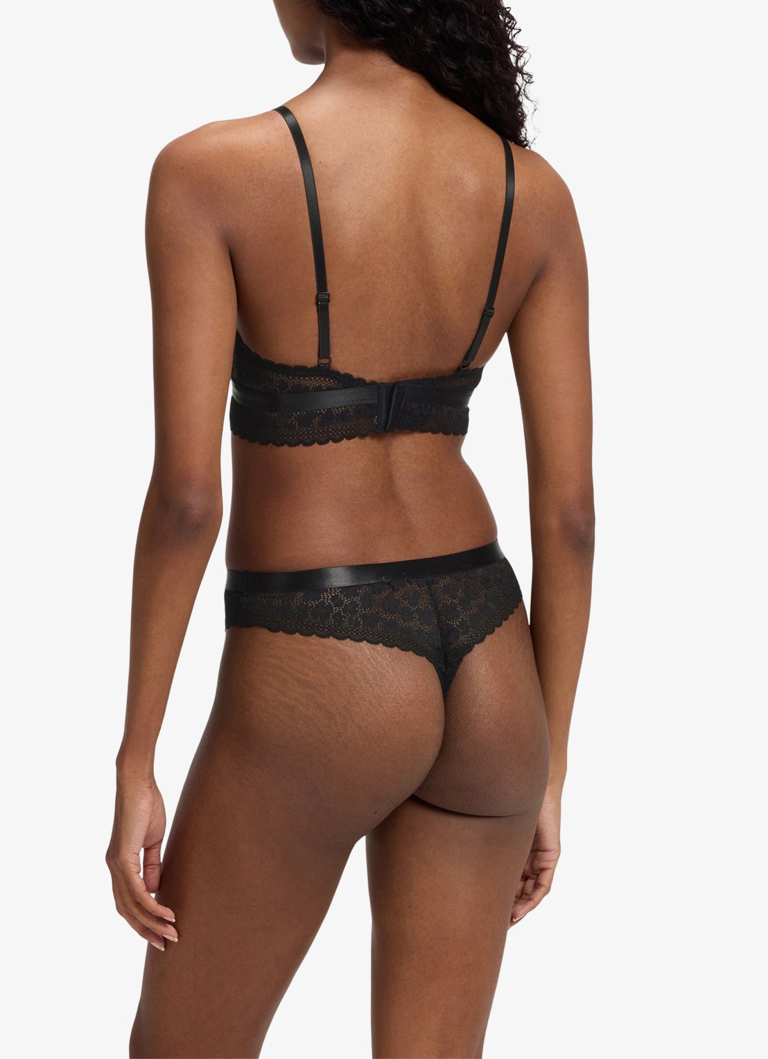 HUGO Bralette met kant - achterkant 5 zwart