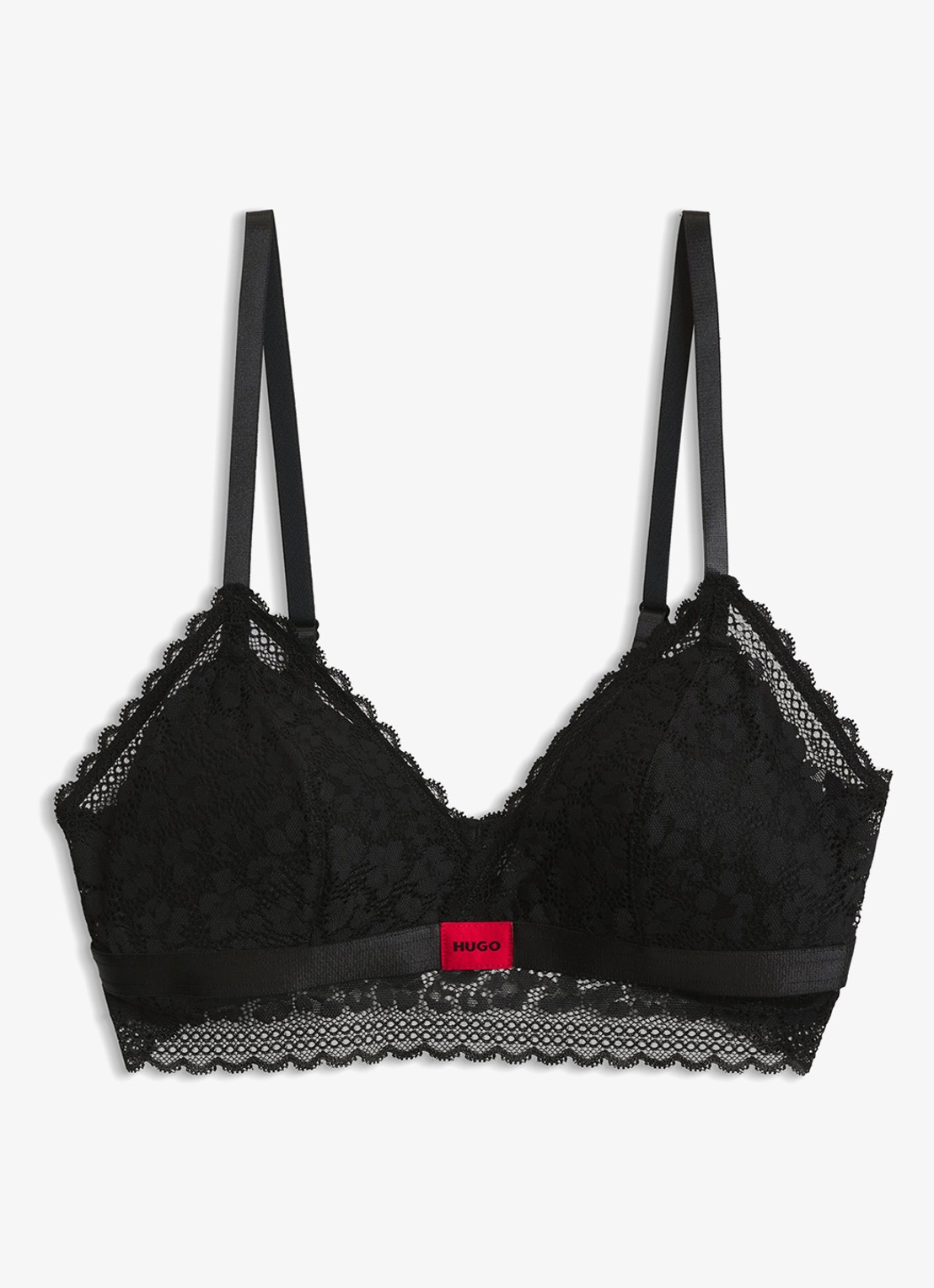 HUGO Bralette met kant - voorkant 4 zwart
