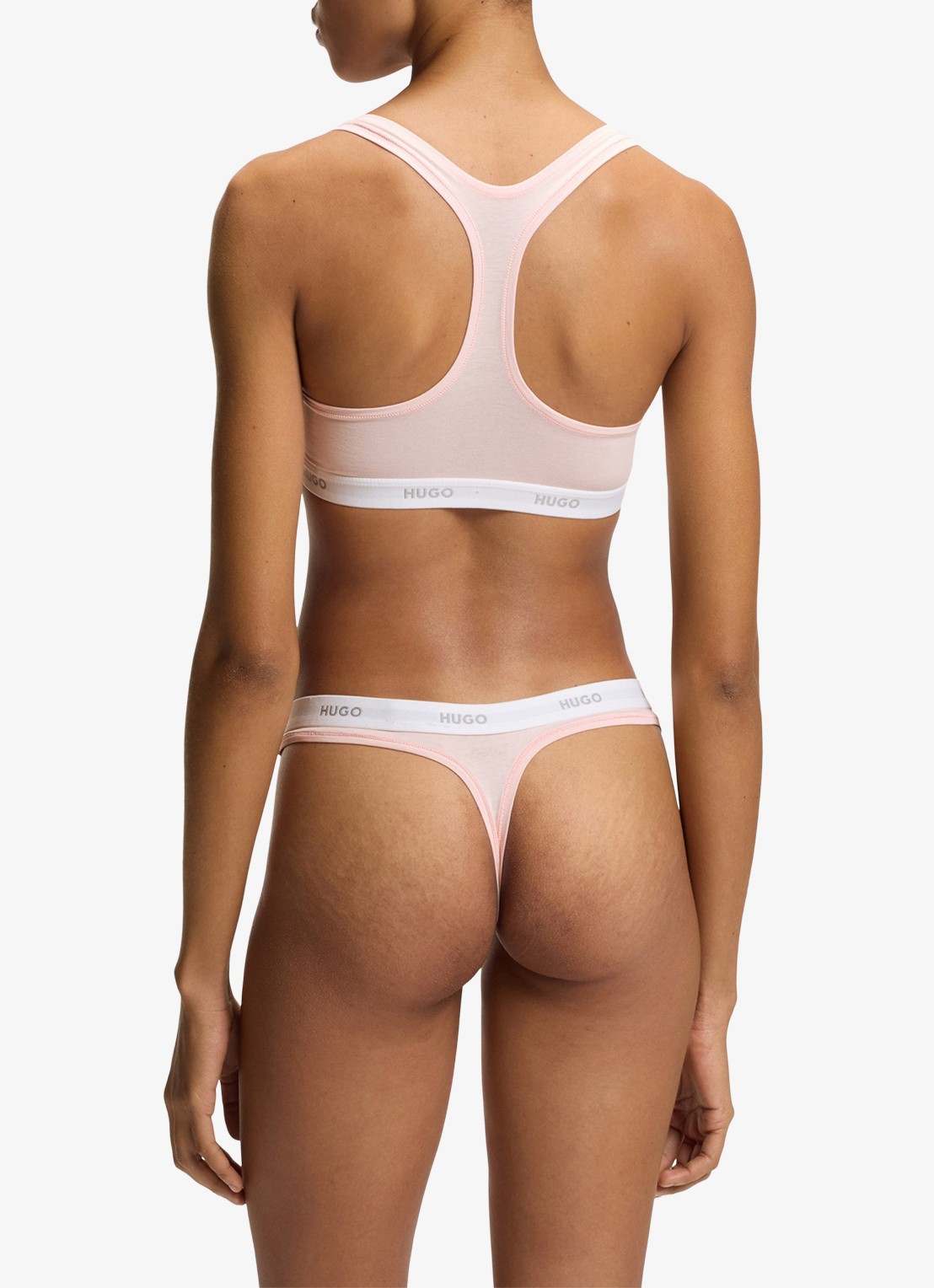 HUGO Bralette met logoband - achterkant 3 lichtroze