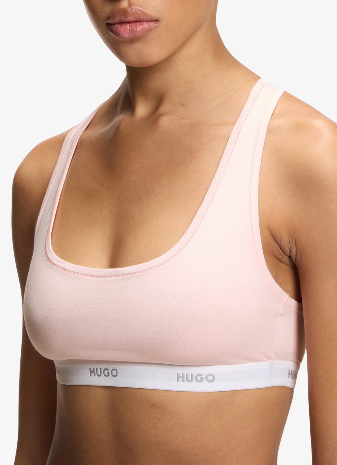 HUGO Bralette met logoband - detail 4 lichtroze