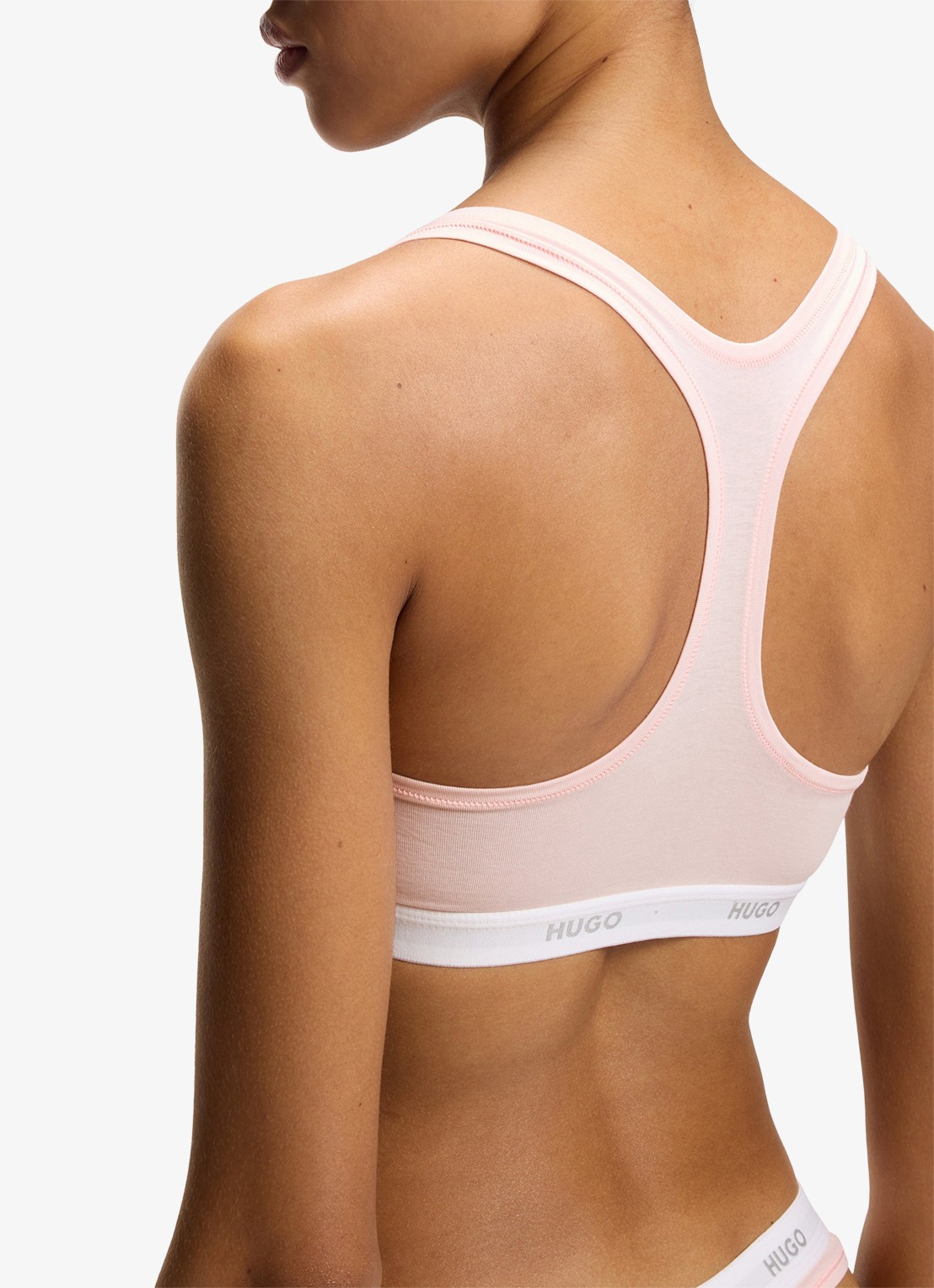 HUGO Bralette met logoband - detail 5 lichtroze