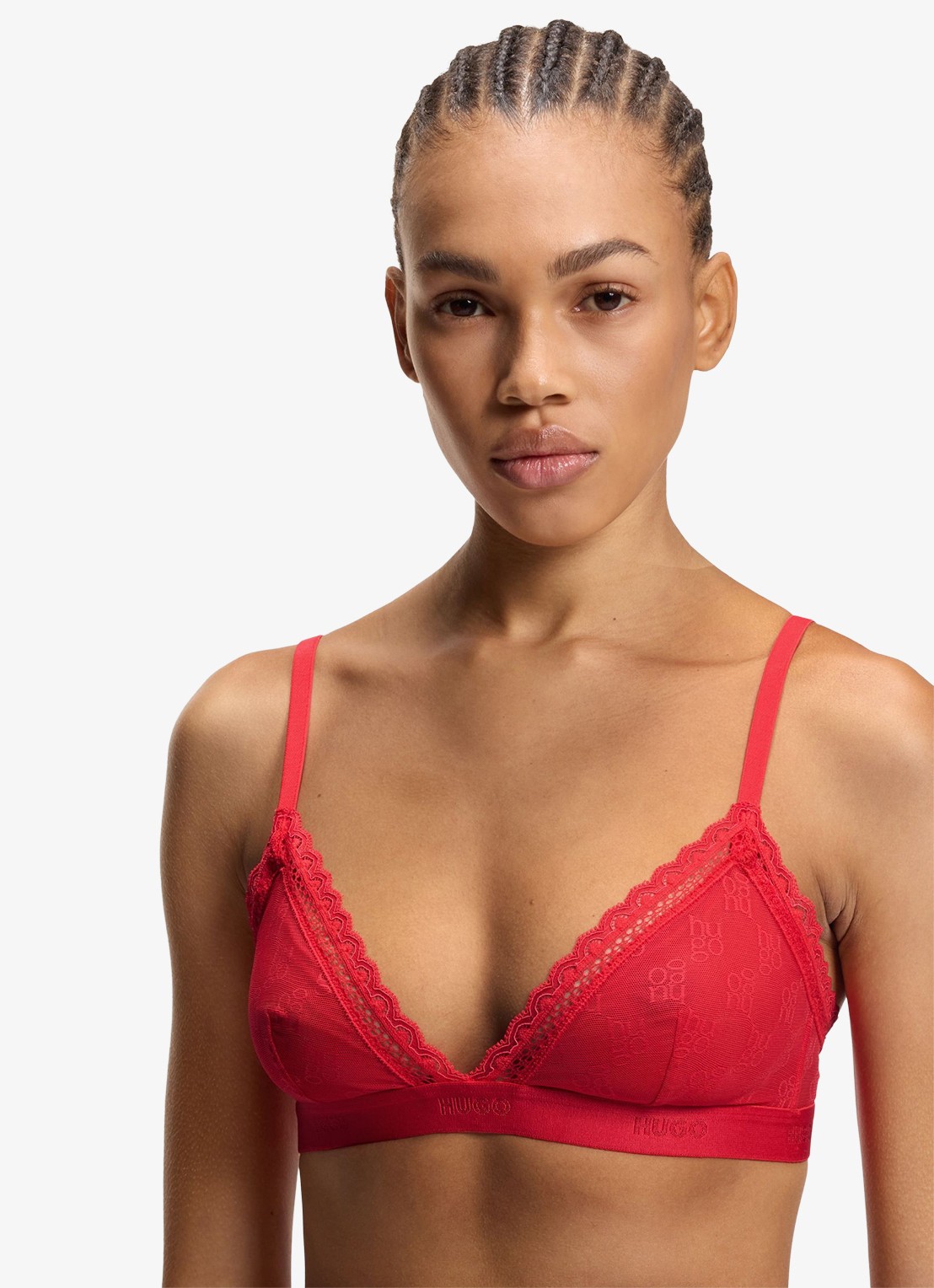 HUGO Bralette van kant - detail 4 rood