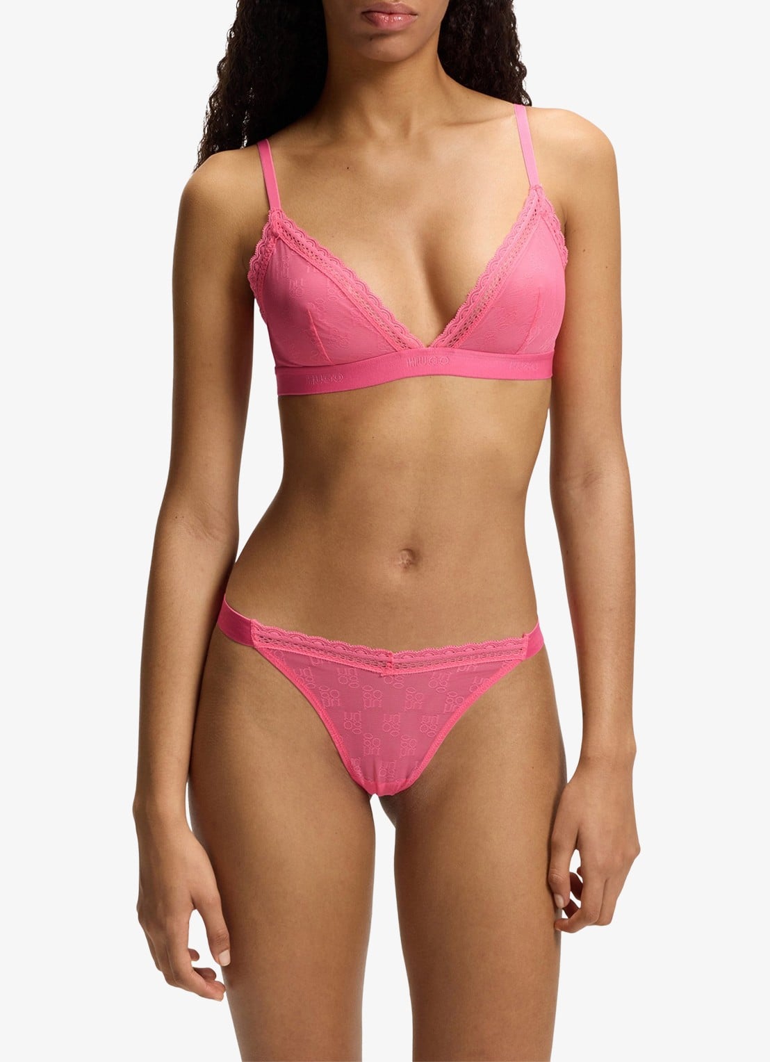 HUGO Bralette van kant - detail 3 roze