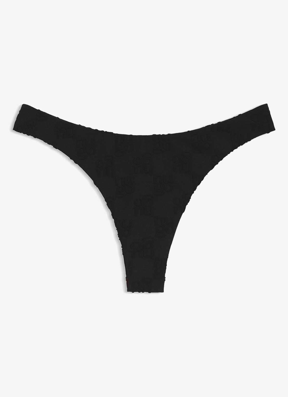 HUGO Brazilian bikinislip met structuur - voorkant zwart
