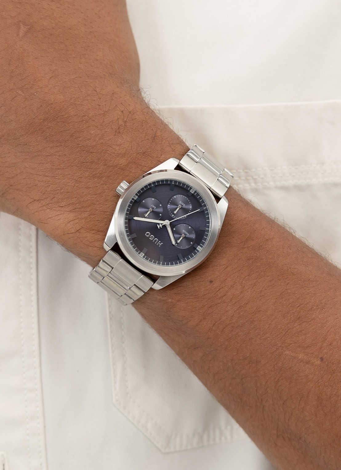 HUGO Bright Sport horloge HU1530424  - voorkant 4 zilver
