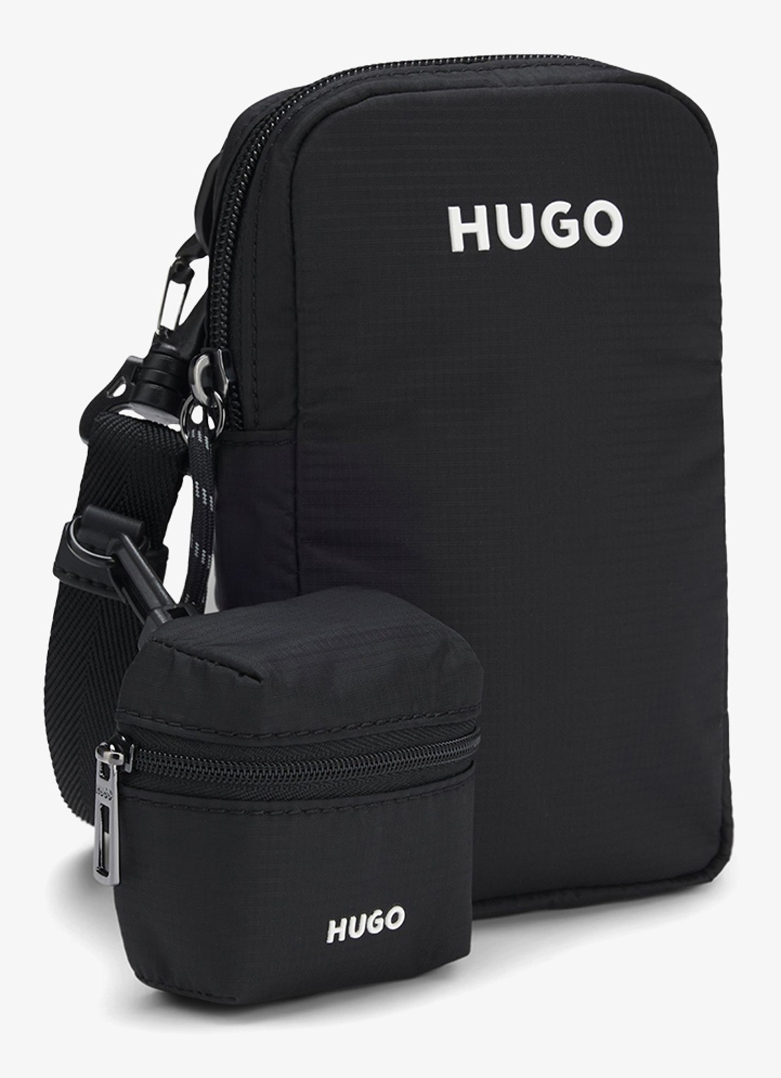 HUGO Crossbodytas met logo - detail 4 zwart