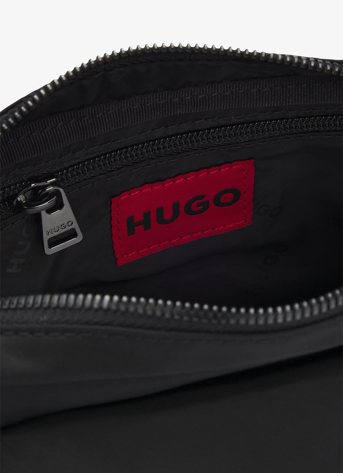 HUGO Crossbodytas met verstelbare schouderriem en logo - achterkant zwart