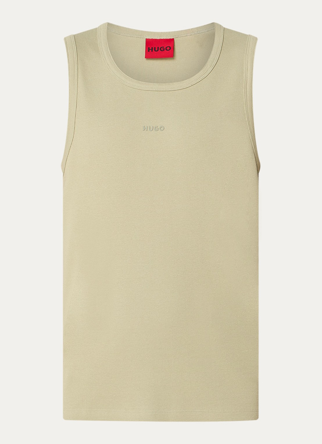 HUGO Dapota singlet met logo - voorkant 3 olijfgroen