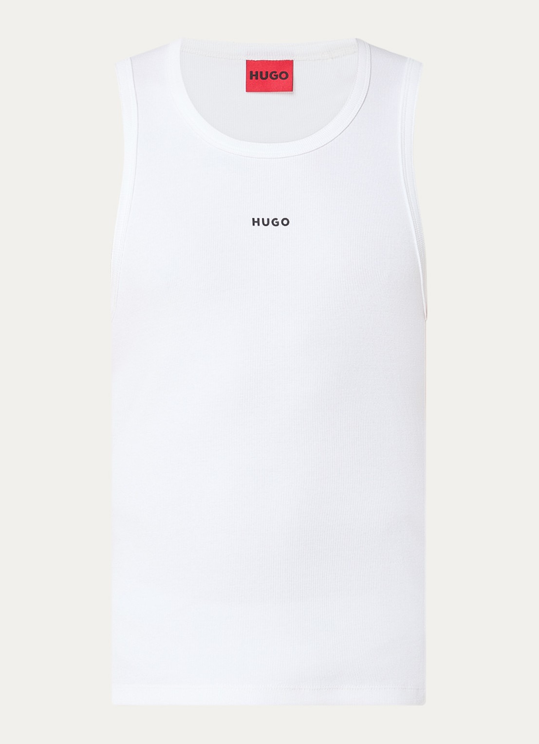 HUGO Dapota singlet met logo - voorkant wit