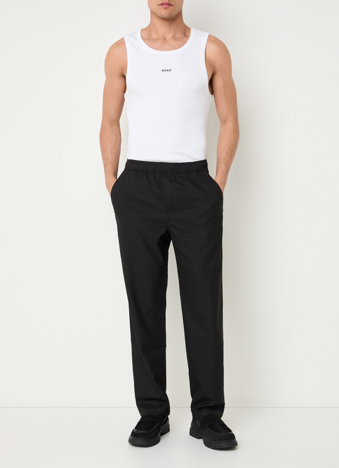 HUGO Dapota singlet met logo - voorkant 2 wit
