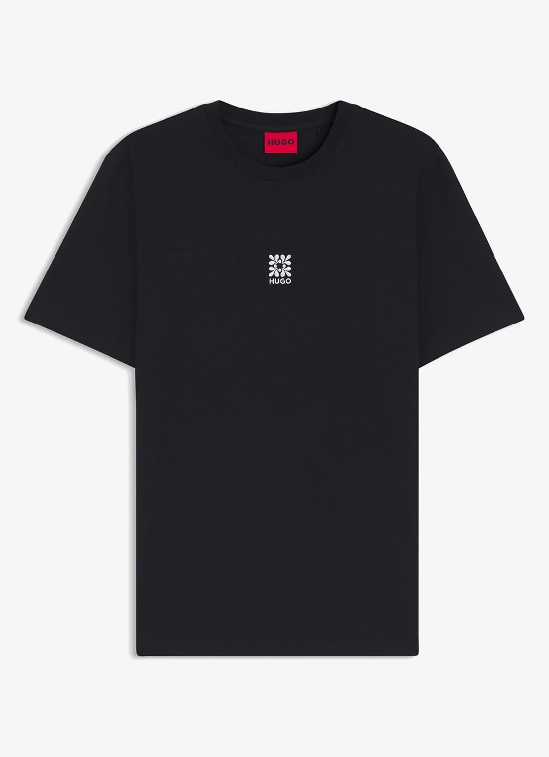 HUGO Darusi t-shirt van katoen - voorkant 2 black-001 / zwart