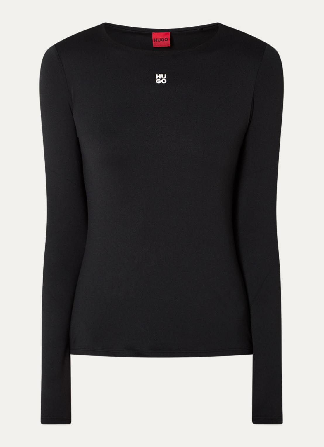 HUGO Dasaiia longsleeve met logo - voorkant 2 zwart