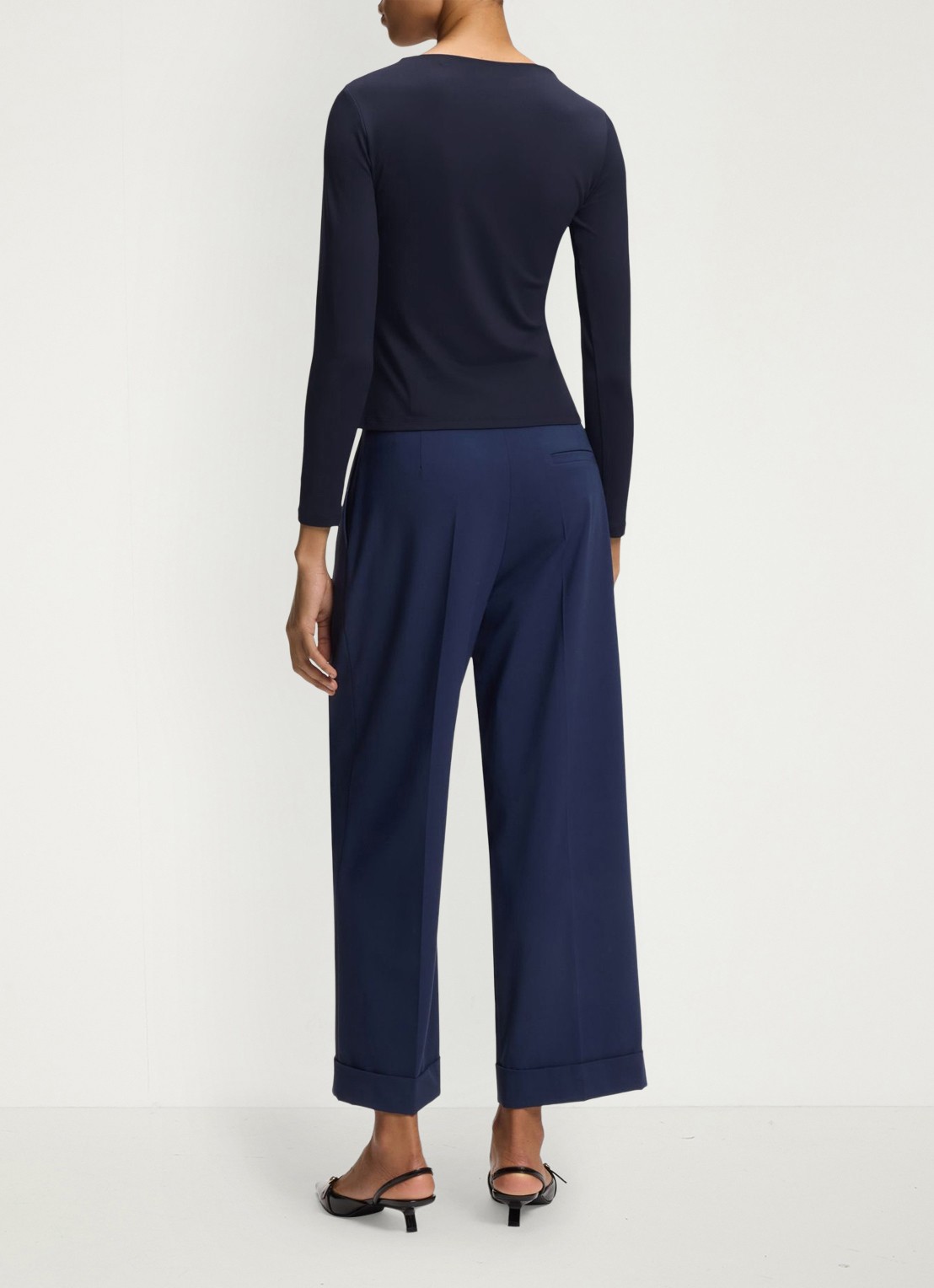 HUGO Dasaiia longsleeve met logo - achterkant 3 donkerblauw