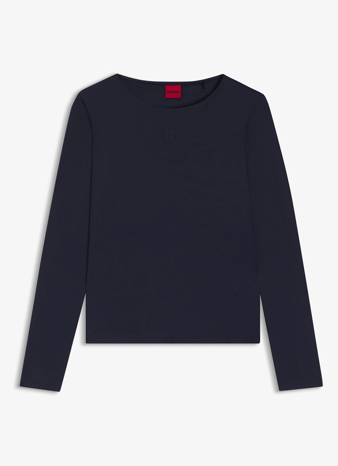 HUGO Dasaiia longsleeve met logo - voorkant donkerblauw