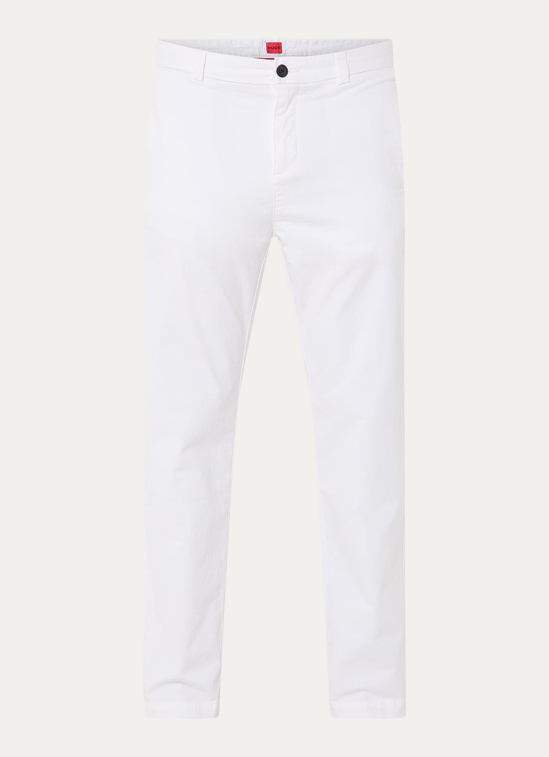 HUGO David slim fit chino met steekzakken - voorkant wit