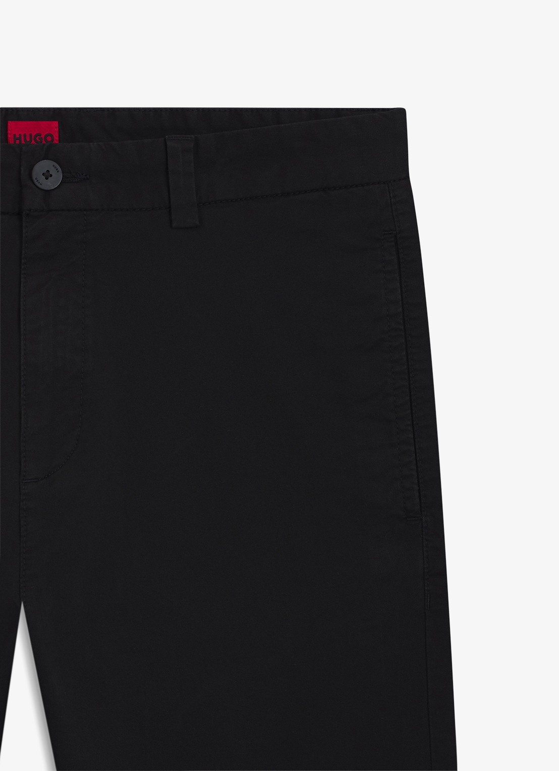 HUGO David slim fit chino met steekzakken - detail 6 black-001 / zwart