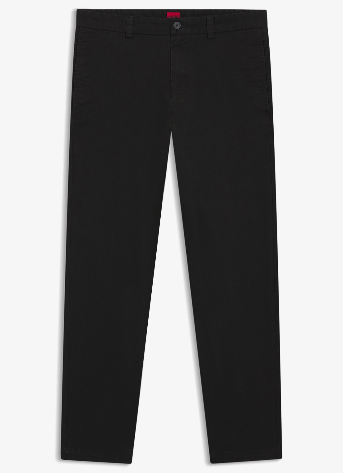 HUGO David slim fit chino met steekzakken - voorkant black-001 / zwart