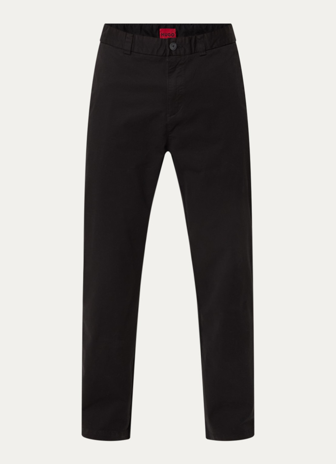 HUGO David slim fit chino met steekzakken - voorkant 3 black-001 / zwart