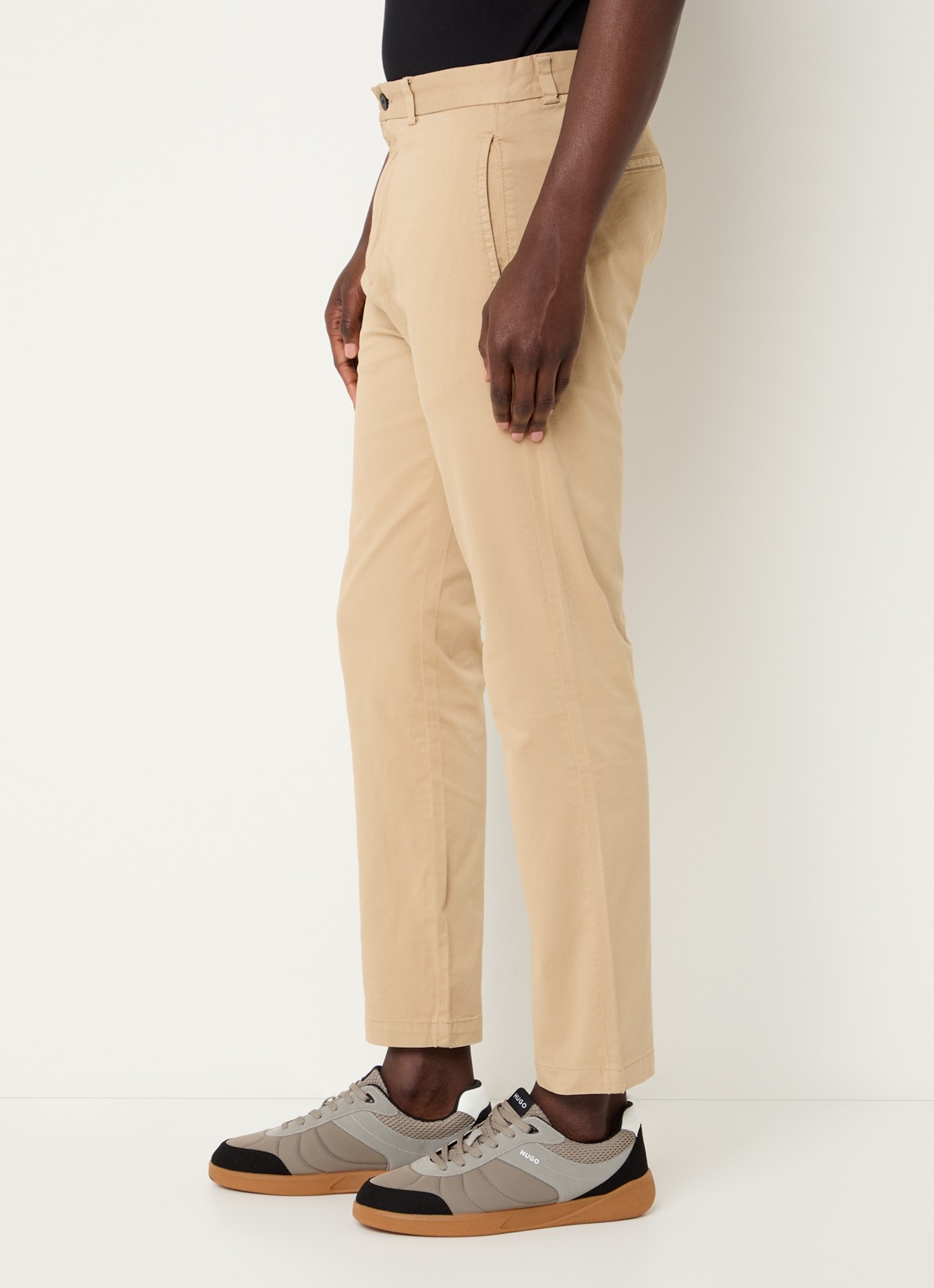 HUGO David slim fit chino met steekzakken - detail 2 medium beige-269 / beige